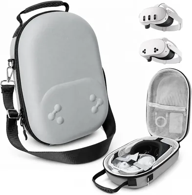 Estuche Rígido Portátil para Meta Quest 3S/Quest 3, Funda de Transporte VR con Interior Suave, Organizador para Visor, Controles y Accesorios