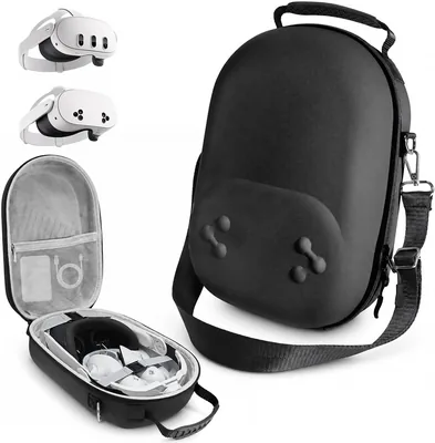 Estuche Rígido Portátil para Meta Quest 3S/Quest 3, Funda de Transporte VR con Interior Suave, Organizador para Visor, Controles y Accesorios