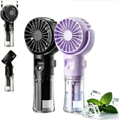 Handventilator mit Wasserkühlung, Tragbarer Akku-Ventilator, Mini-Ventilator mit 4 Geschwindigkeiten