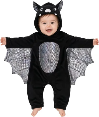 Disfraz de Murciélago para Bebé Mameluco con Capucha y Alas Halloween