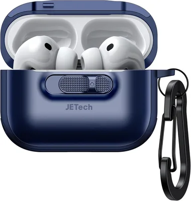 JETech Magnetyczne Etui dla AirPods Pro 3, Niebieski | Osłona z Przesuwną Blokadą, Kompatybilny z MagSafe, Brelok w Zestawie