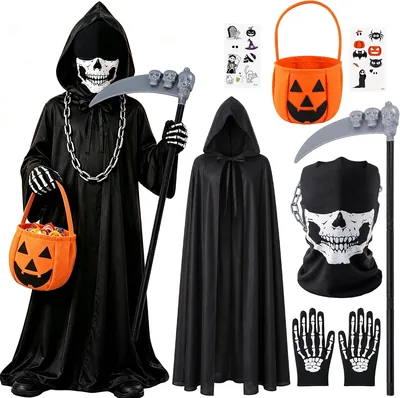 CozDazz Grim Reaper Kids Halloween Costume Set