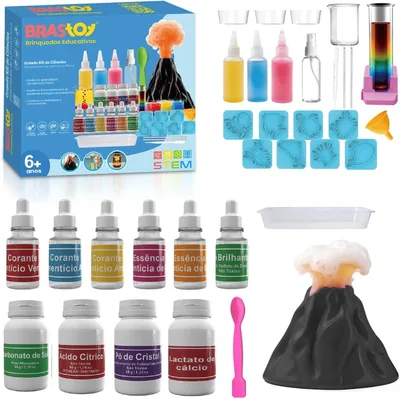 Kit de Experimentos Científicos STEM para Crianças - Mais de 50 Combinações Químicas - Brinquedo Educativo