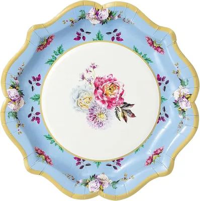 Vintage Floral Paper Plates, 8-Pack - 22cm, Ideal for Special Occasions