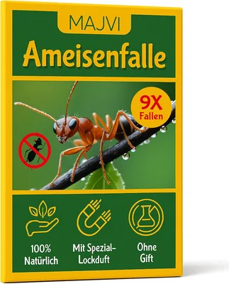 Antenfalle mit Spezialanlockung - 9er-Pack - Klebstofffalle für Überwachung - Umweltfreundlich und toxinfrei