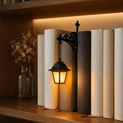 Lanterna per biblioteca Bowtong, illuminazione decorativa per librerie, luci da scaffale per libri da lettura, antica lampada - Best Deal