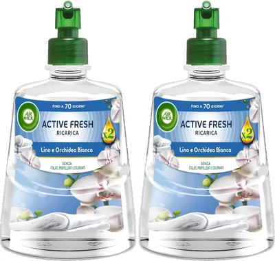 Air Wick Active Freschezza d'Aria, Ricarica Diffusore Automatico Senza Gas con Fragranza di Linen e White Orchid, 227 ml - 74% Di Sconto