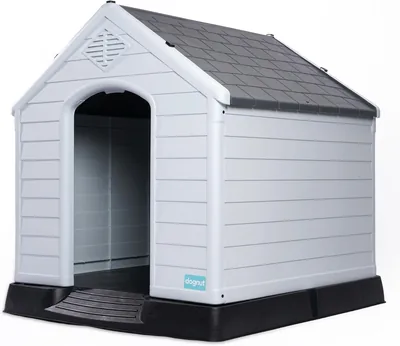 Dognut - Casa para Perro Grande con Suelo Elevado (105 * 96 * 98 cm) | Caseta de Plástico Exterior Térmica Impermeable
