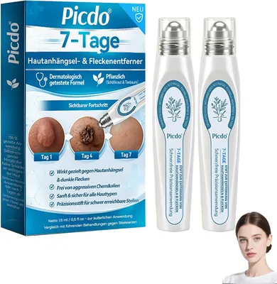 Picdo 7-Tage-Fleckentferner und Tageliner, Picdo Präzisions-Rollerball Hautpflege-Stift für Hautflecken & Unregelmäßigkeiten