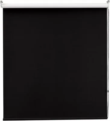Persiana Enrollable DecoKing Blackout 130 cm x 130 cm, Negro | Cortina Térmica de Privacidad Total