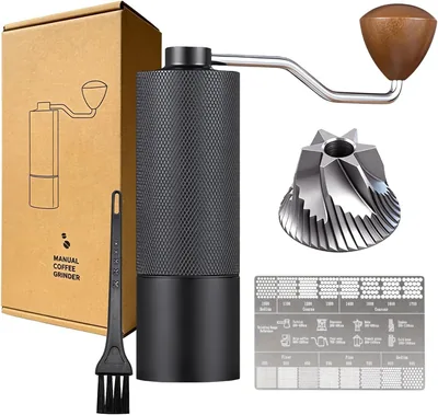 Manual Coffee Grinder with Grind Card, 38mm Steel Burr