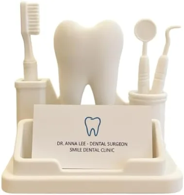 Portatarjetas de Presentación para Dentista, Blanco - Regalo Profesional