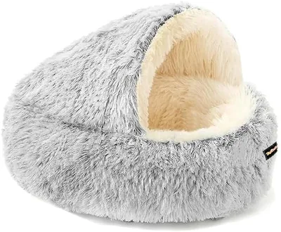 Topika Cat Dog Bed: Cozy Plush Warm Bed with Waterproof Base