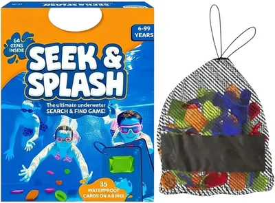 Pool Spielzeug für Kinder: Unterwasser Suchspiel mit Edelsteinen & Wasserdichten Karten