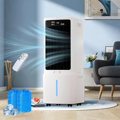 Refroidisseur d'air portable 12L, 3 vitesses, avec télécommande, minuteur 1-12 heures, oscillation de 60°, silencieux