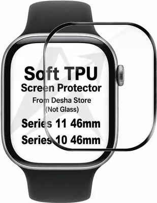 حامي شاشة ARROWS لجهاز Apple Watch سلسلة 1146 مم / سلسلة 10، 46 مم، فيلم ناعم منحني 3D، واضح HD، مضاد للخدش، بدون فقاعات