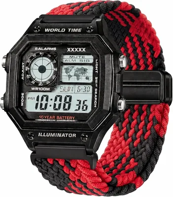 DBLACK 'SKYPIEA' 18mm Nylon Woven Magnetic Lock Watch Strap - Casio Compatible
