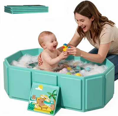 ZQXMAN Bañera para Bebés Portátil, Impermeable con Tapón de Desagüe, Unisex, Apta desde 1 Año