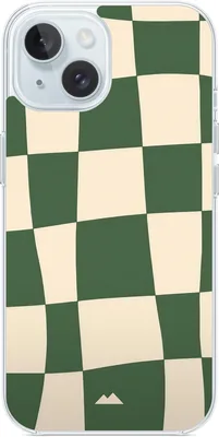 Brenid Case Cover for iPhone 15, MagSafe Compatible - Green Wavy Checks
