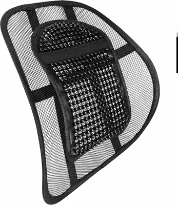 HERIOS Car Seat Chair Massage Back Lumbar Support Mesh Ventilate Cushion Pad Black 35% Off