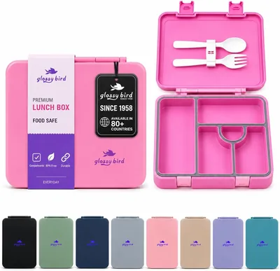 Glossy Bird Kids Bento Lunch Box - 5 Compartments, BPA-Free, Leak-Proof - 35% Off