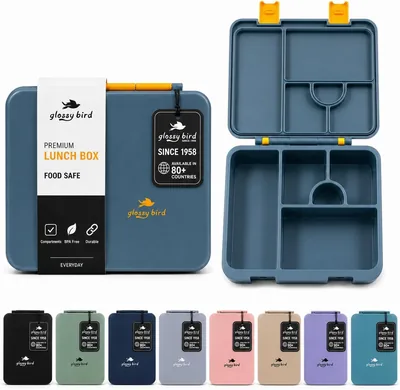Glossy Bird Kids Bento Lunch Box, 5 Compartments Leak-Proof Meal Organizer Best Deal