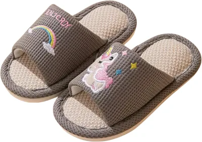 Kids Linen Open Toe Slippers - Best Deal