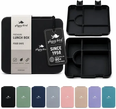 Glossy Bird Kids Bento Lunch Box - 5 Compartments Leak-Proof BPA-Free School Meal Carrier