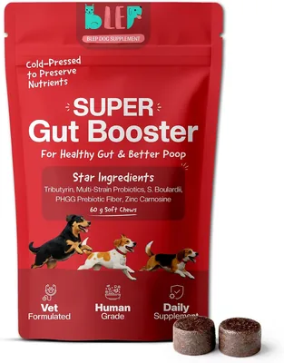 BLEP Super Gut Booster - Dog Probiotic Soft Chew Supplement, Gut Health, Loose Stool, Gas, Diarrhea 