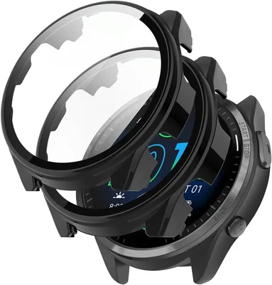 T Tersely 2Pack Screen Protector Case for Garmin Forerunner 965 | PC Frame Face Cover Built-in Tempered Glass Smartwatch Access Best Deal