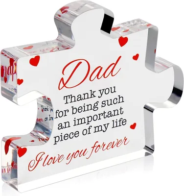 Weforu Dad Birthday Gift Office Crystal Paperweight Acrylic Block Puzzle Best Deal