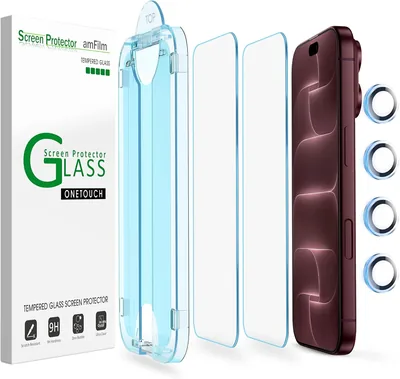 amFilm OneTouch Mica para iPhone 18 Pro Max 6.9'' Protector de Pantalla | Cristal Vidrio Templado, Alineación Automática, Inserción Fácil