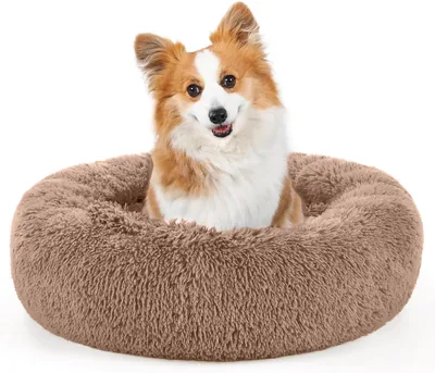 Cama Redonda de Felpa Larga Ultrasuave BPDDKA para Mascotas, Ideal para Perros Pequeños y Medianos. Promueve un Sueño Profundo
