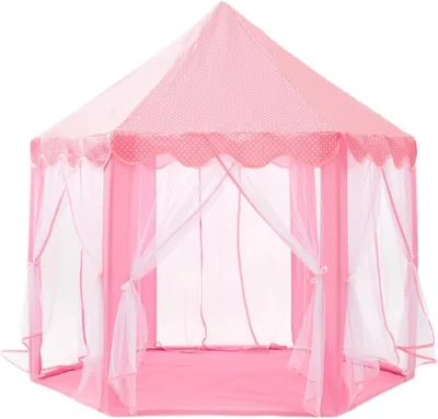 Girls Large Hexagon Playhouse, Kids Castle Tent