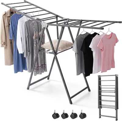 SKY-TOUCH Winged Clothes Airer, Foldable Laundry Drying Rack - Best Price
