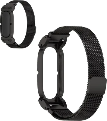 Magnetic Strap Fitbit Air Replacement Band, Adjustable Stainless Steel Wristband
