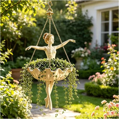 Ballerina Hanging Pot 360° Rotating Ballet Dancer Plant Holder - Best Deal