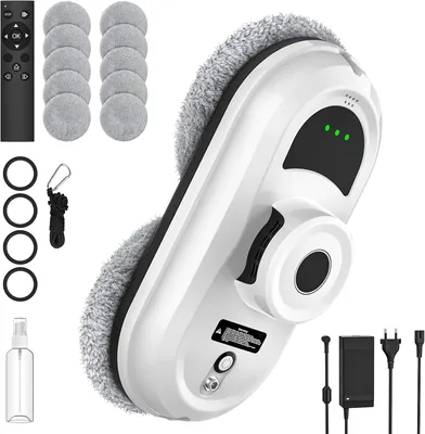 WIWOLER Robot Nettoyeur de Fenêtres 5600Pa avec Pulvérisation d'Eau Automatique | 3 Modes de Nettoyage, Navigation Intelligente, 37% Off