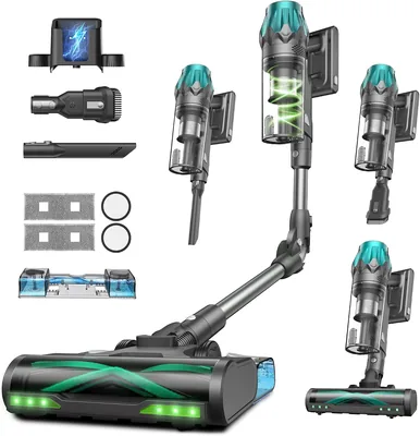 Vexilar V15Max Aspiradora Inalámbrica 65Kpa/60Min, con Paño y Tanque de Agua, Anti-Enredamiento, Aspiradora de Cepillo Fácil de Manejar - 15% Descuento
