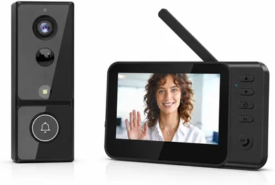 Video Türspion 4,3 Zoll Monitor 2,4G ohne WLAN/App 170° Nachtsicht Batterie | Aktive Überwachung via Monitor, 4,3 Zoll IPS