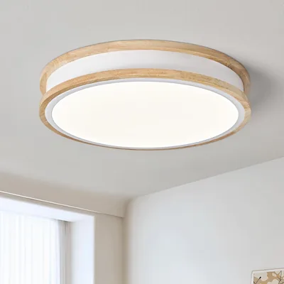 Vikaey Modernes LED Deckenleuchtung, Rund Holz, Weiß, 30 cm, 24 W | Deckenlampe 4000 K für Wohnzimmer und Schlafzimmer (5% Rabatt)