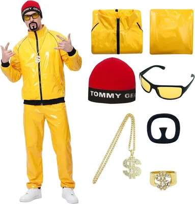 90s Fancy Costume - Hat, Beard, Glasses & Necklace