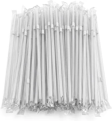 Duravel Clear Straws 100 Pcs, 6mm Wide, Bulk Pack