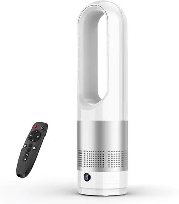 Ierakor Silencieux Ventilateur à Colonne 30dB, 60 cm Sans Pales avec Moteur Sans Balai, 10 Vitesses, Oscillation 90°, Inclinaison 20°, Timer 9H, Répétitif