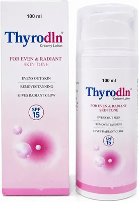 Thyrodln क्रीमी लोशन SPF 15 - त्वचा को नम और चमकदार बनाएं, रंगत में सुधार करें | दैनिक उपयोग के लिए हल्का
