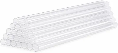Jumbo PLA Smoothie Straws, 50-Piece Pack, Clear Reusable Straws
