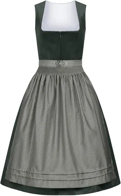 JISOUKIN Dirndl Damen Klassisches Dirndl Elegantes Kostüm Rock Midi Dirndl Kleid mit Schürze für Oktoberfest Best Deal