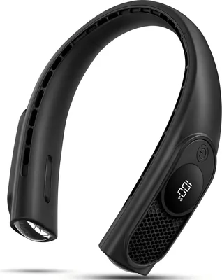 ASNUG Halsventilator, halsgebundener Ventilator für Männer, wiederaufladbarer Persönlicher Ventilator mit 4000 mAh, 360° handsfreier bladeloser Ventilator, 3-stufige Einstellung