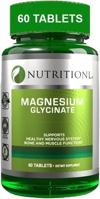 Nutritional Magnesium Glycinate - 1900mg, 60 Tablets (200mg Elemental Magnesium & 4.2mg Vitamin B6)