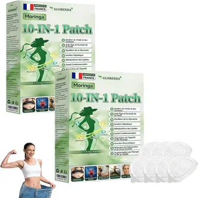 Patch GLORENDA Moringa 10-IN-1, Ingrédients Naturels, pour Hommes et Femmes (2 Boîtes) - Meilleur Prix